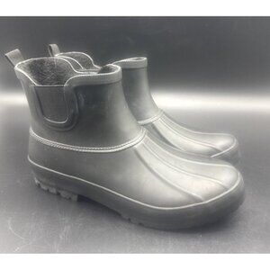 Chooka Women’s Duck Chelsea Black Slip On Rain Boot Waterproof Rubber Sz 10